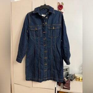 LOFT Dark Blue Denim Longline Jacket
